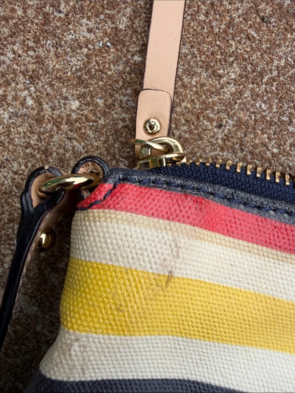 Kate Spade Striped Crossbody Bag in Navy, Yellow & Red. Read Description